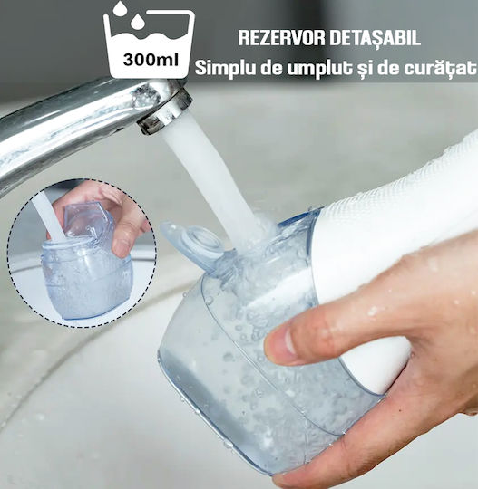 Figga Oral-f101 Irigator Profesional Portabil pentru Igiena Orală 8 Capete Baterie 2500 mAh 5 Viteze Rezervor 300 ml IPX7 Rezistent la Apă Protecție Împotriva Supraîncălzirii Geantă de Depozitare Alb