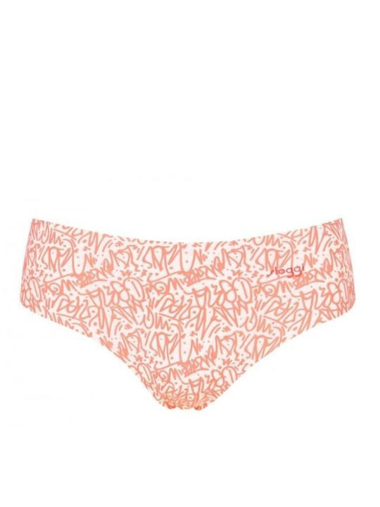 Sloggi Seamless Invisible Women's Brief Zero Microfibre Hipstring Print Orange Ora Multi