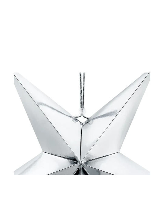 PartyDeco Plastic Christmas Decorative Star Silver