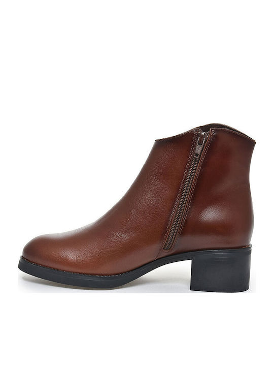 Leder Stiefeletten Damen Braun