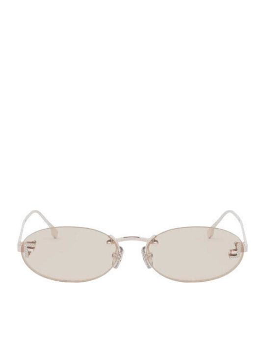 Fendi Unisex Ochelari de soare cu Auriu Cadru și Roz Oglindă Lentilă