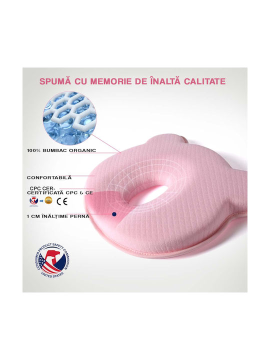 Figga Pernă pentru bebeluși pentru plagiocefalie Spumă de memorie Roz