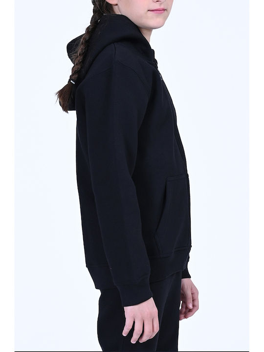 Kids Cardigan with Hood Black