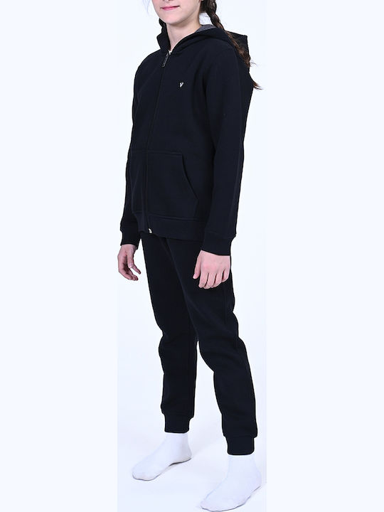 Kids Cardigan with Hood Black