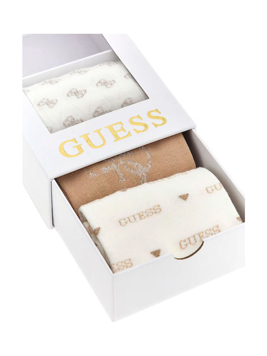 Guess Γυναικείες Κάλτσες Beige 3Pack