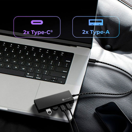 Icy Box Hub 5 Porturi USB 3.2 cu Conectare USB-C