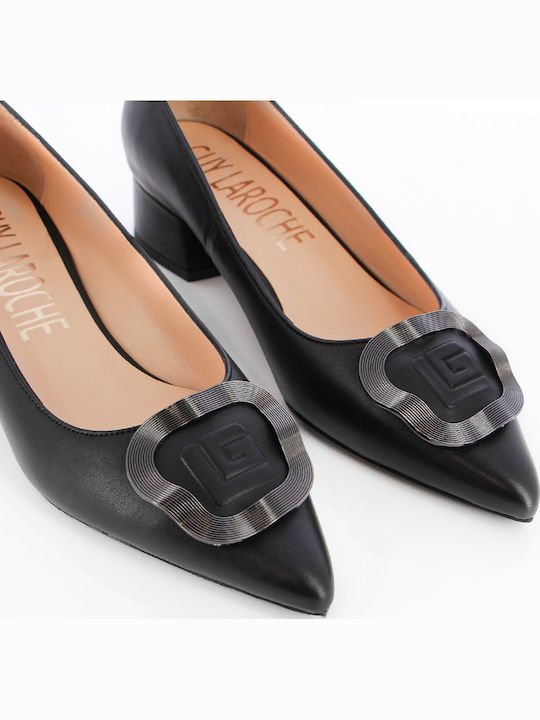 Leather Black Low Heels