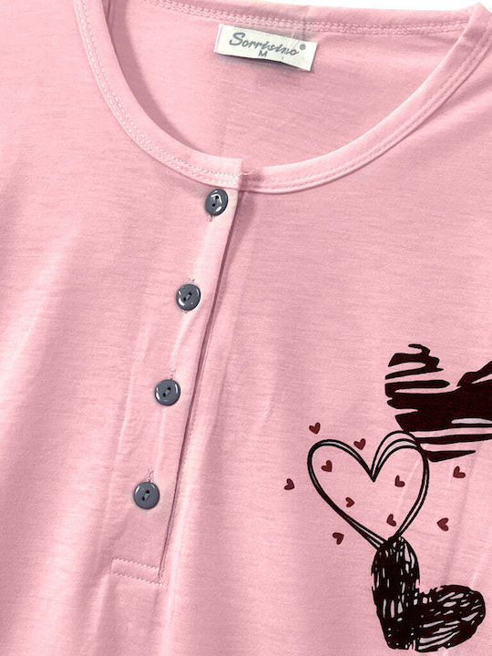 Ustyle Winter Damen Pyjama-Set Pink