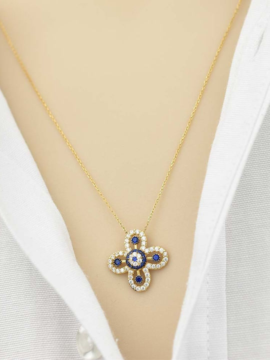 Goldjewels Damen Gold Kreuz 14K mit Kette