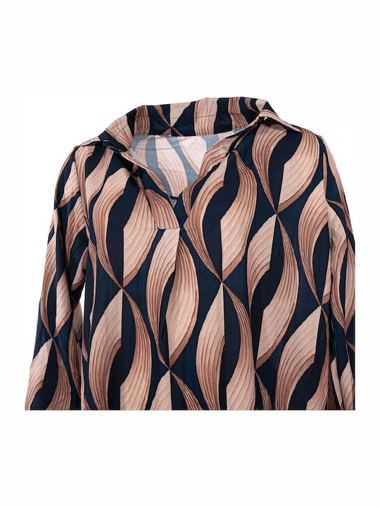 Langärmelig Damen Hemd Multicolor