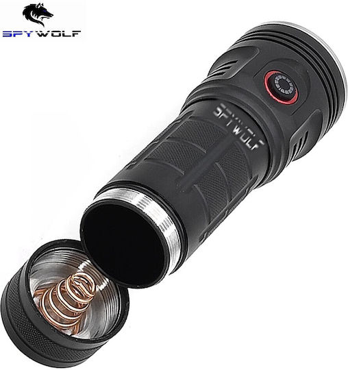 Spywolf Επαναφορτιζόμενος Φακός LED IP65 με Μέγιστη Φωτεινότητα 16000lm
