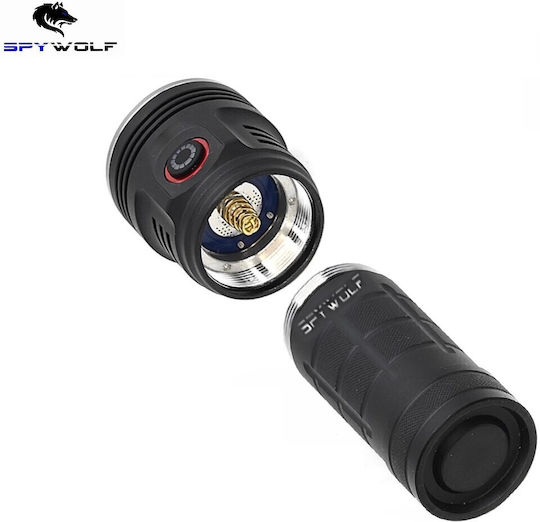 Spywolf Επαναφορτιζόμενος Φακός LED IP65 με Μέγιστη Φωτεινότητα 16000lm
