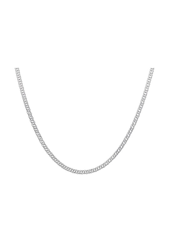 Croma Catene Silver Chain Neck Thin Thickness 2.95mm and Length 45cm