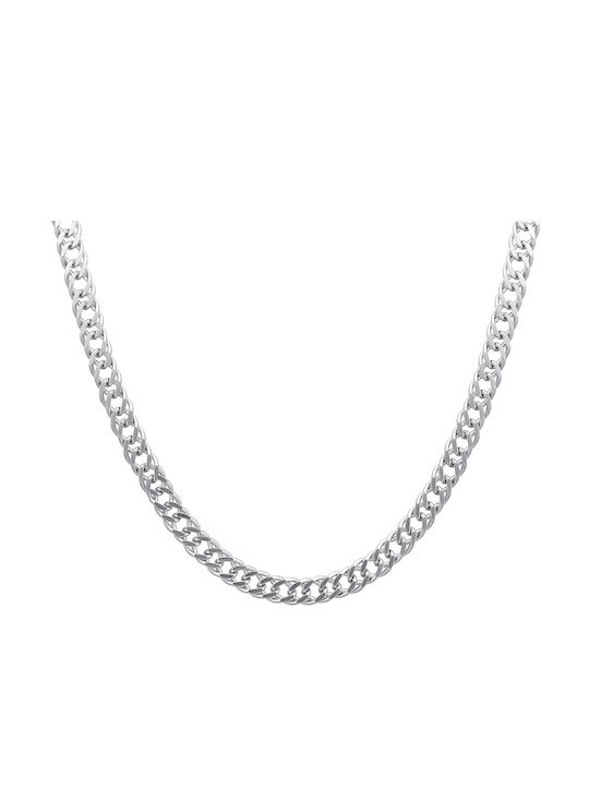 Croma Catene Silver Chain Neck Thin Thickness 5.5mm and Length 65cm