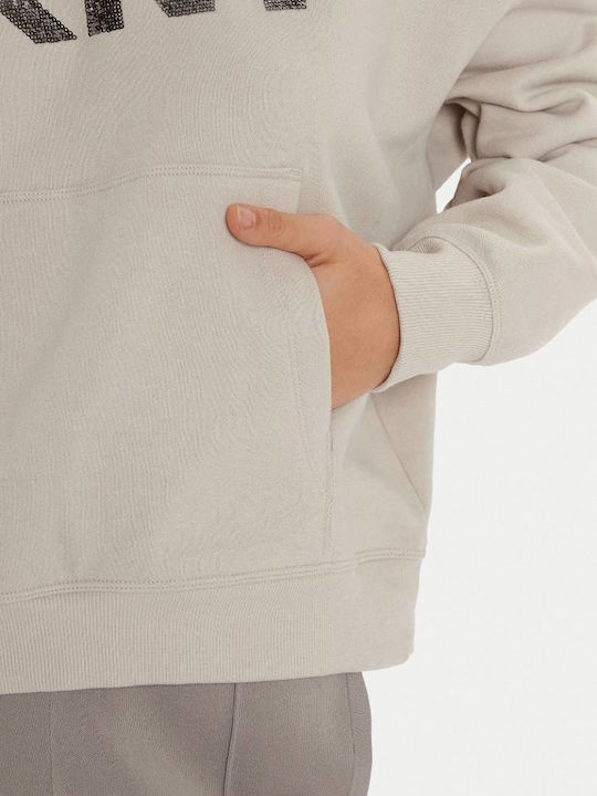 Logo Women's Sweatshirt Hooded Oatmeal