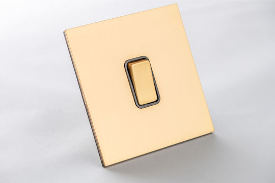 Gold Brush Metal Switch Vichema 1 Gang 2 Way 10a Gold