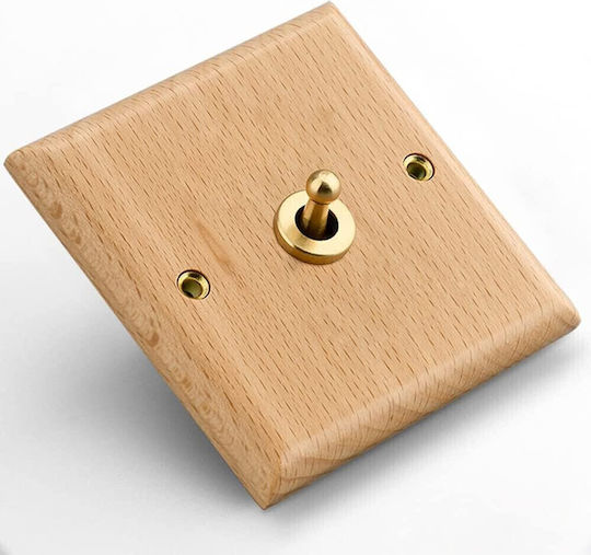 Solid Wood Switch Beech Wood Vichema 1 Gang 2 Way 10a