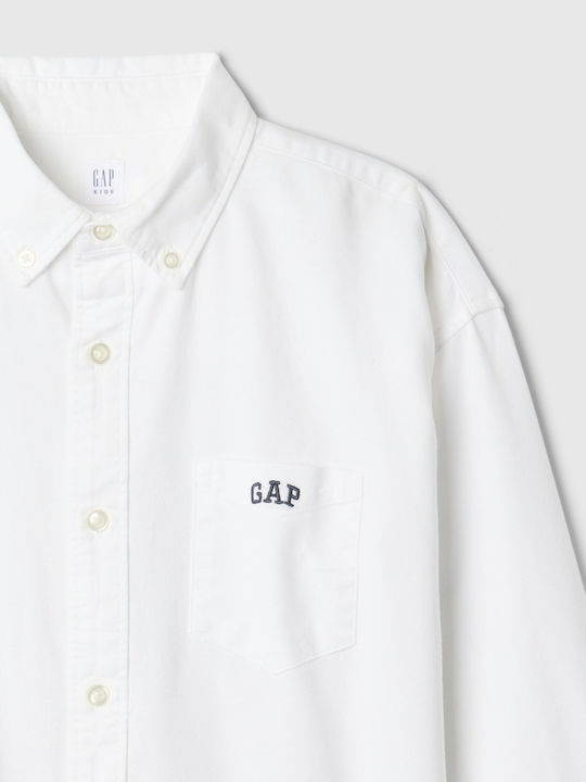 Kids Shirt Long Sleeve White Oxford