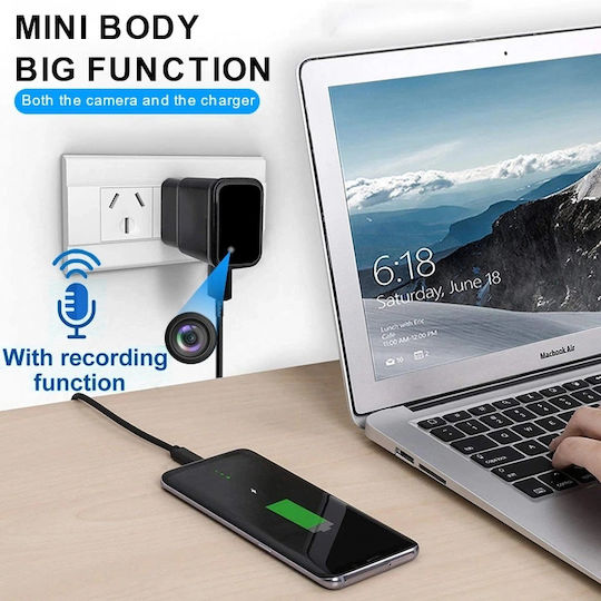 Iuni Ip1000 Spy Camera Usb Charger 32gb Wifi 4k View Audio-video P2p