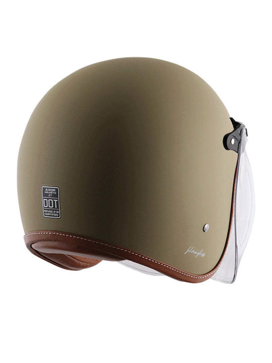 Axor Retro Dull Desert Storm Motorcycle Helmet Jet ECE 22.06 900gr