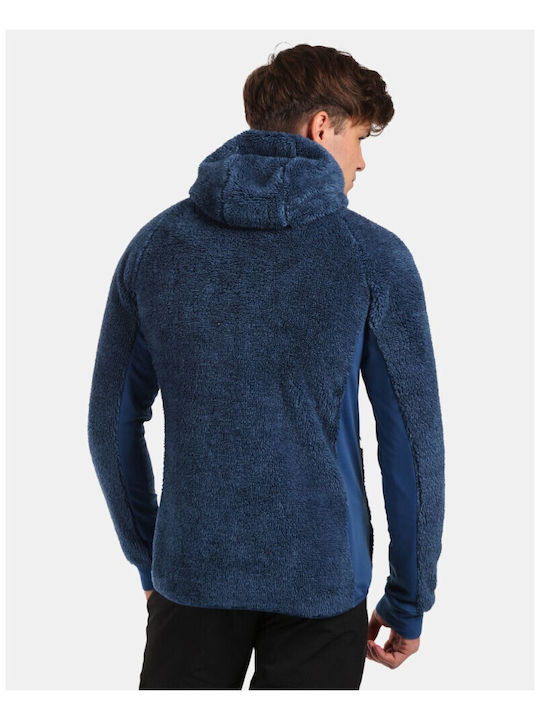 Kilpi Men's Fleece Hooded Cardigan with Zipper Dark Blue