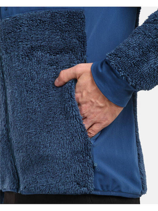Men's Fleece Cardigan with Hood Dark Blue
