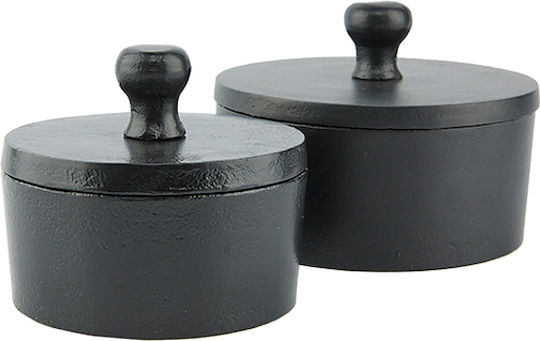 InTheBox General Use Jar with Lid Metallic Black 11x10x11cm
