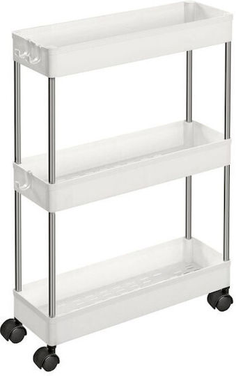 Songmics Kitchen Rack Plastic 3 Tiers White 40x13x60cm