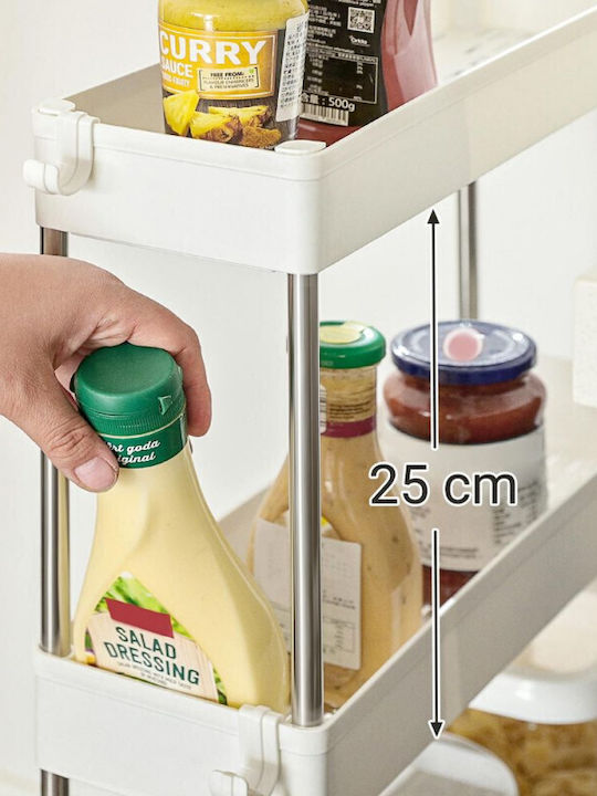 Songmics Ραφιέρα Κουζίνας Πλαστική 3 Θέσεων Λευκή 40x13x60cm