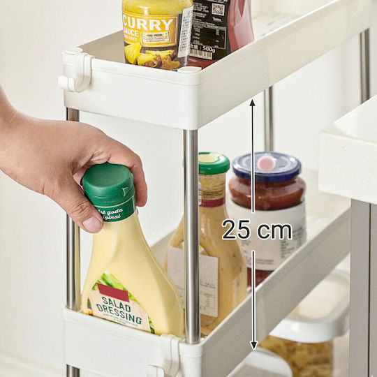 Songmics Kitchen Rack Plastic 3 Tiers White 40x13x60cm