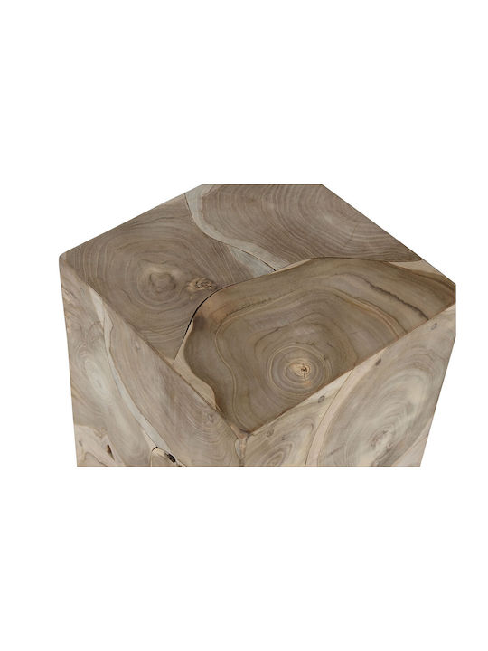 Square Side Table from Solid Wood Natural L30xW30xH45cm.