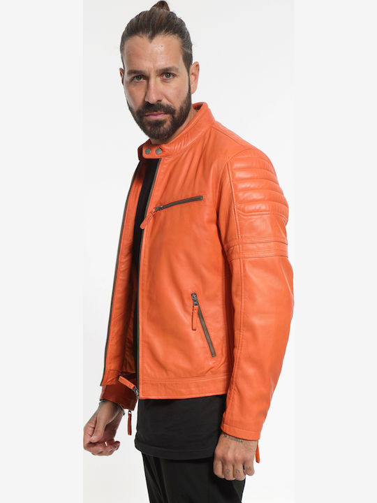 Lederjacke Jacke Orange