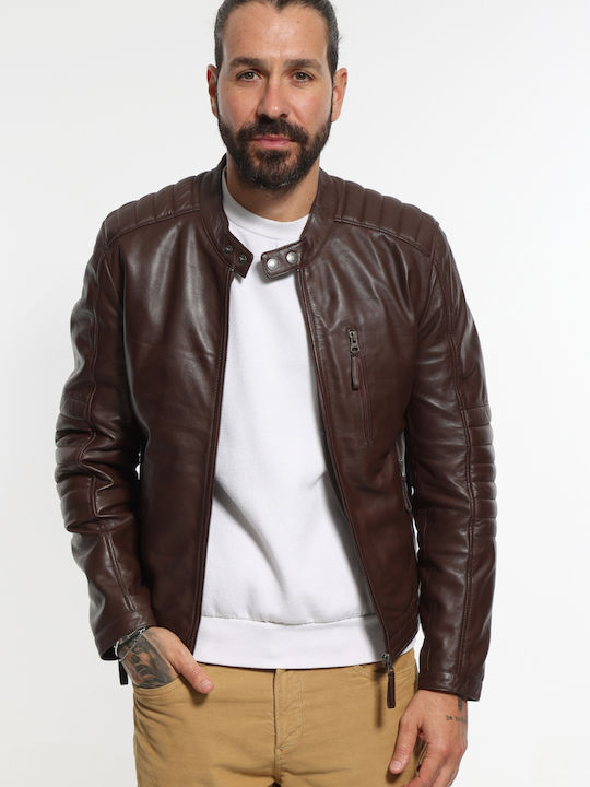 Leather Jacket Reddish Brown