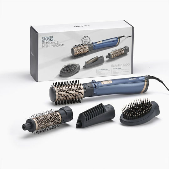 Babyliss Style Pro 1000 Ceramic Electric Brush with Air & Rotating Head for Straightening and Curls 1000W