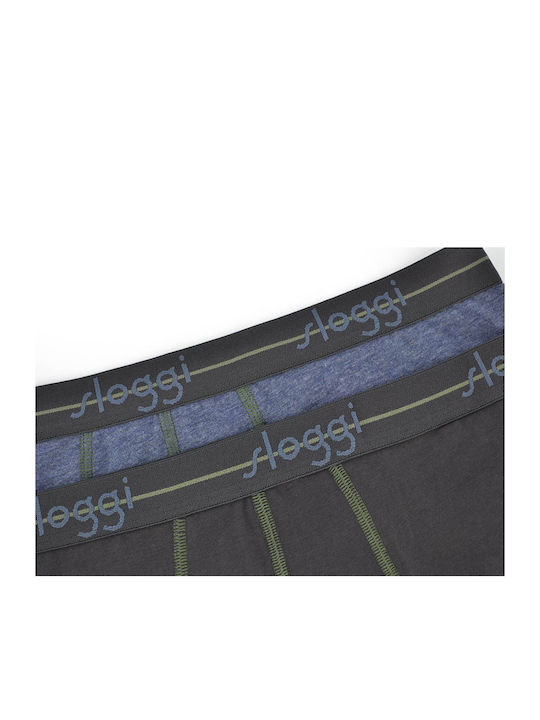 Start Short C2p Ανδρικά Μποξεράκια Navy Blue / Blue Jean 2Pack