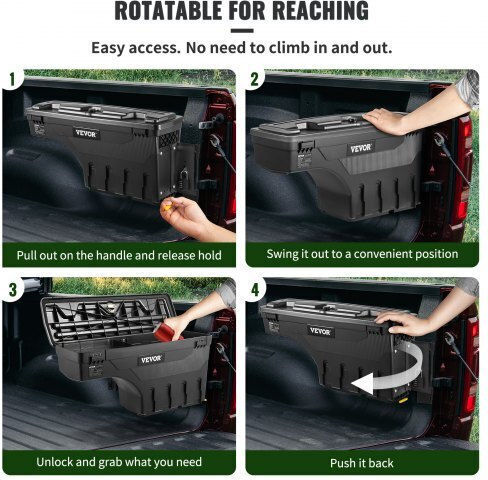 Vevor Truck Storage Box Compatible with Dodge Ram 1500 2019-2021 Black Kcljgdodgeramo9xuv0