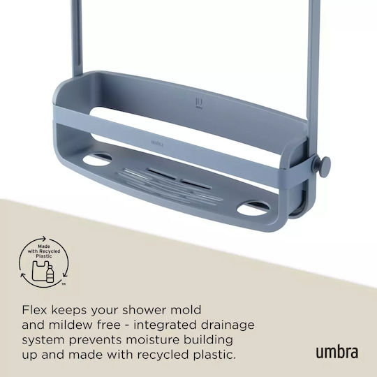 Umbra An der Wand montiert Badezimmerregal Metallisch 31.8x9.5x64.8cm Blau