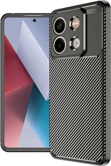 Ancus Autofocus Carbon Fiber Back Cover Silicone Durable Black (Redmi Note 13 Pro 5G / Poco X6)