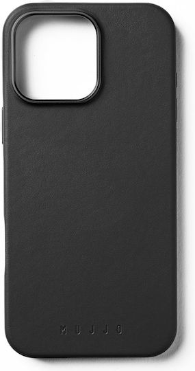 Mujjo Back Cover Δερμάτινο 1mm Μαύρο (iPhone 16 Pro Max)