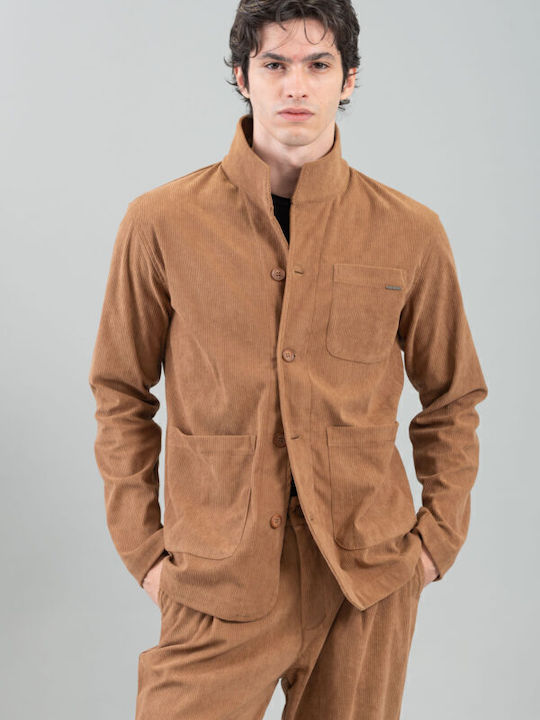 Μακρυμάνικo Overshirt Camel 300-2425-Azzate