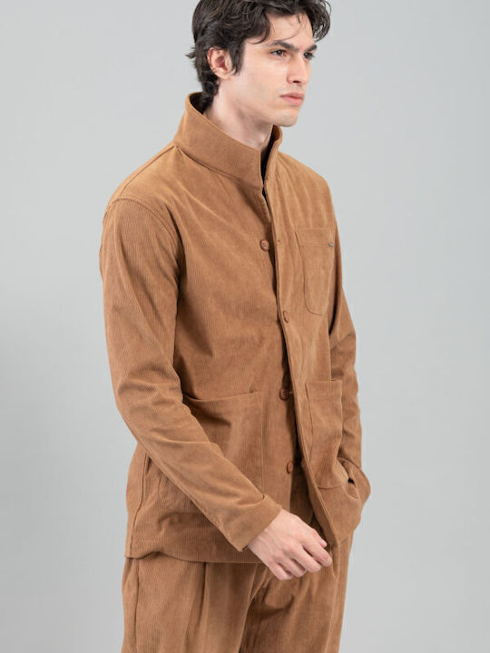 Μακρυμάνικo Overshirt Camel 300-2425-Azzate