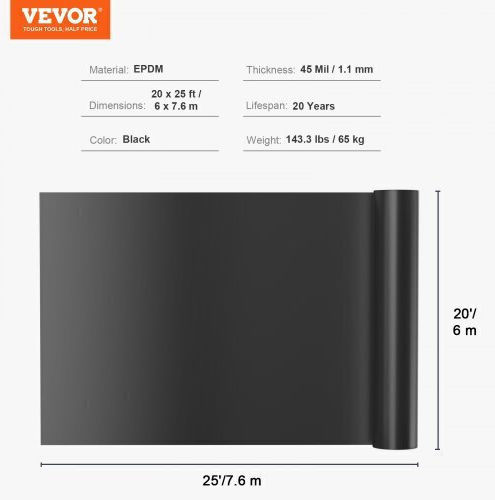 Vevor Αδιάβροχος Μουσαμάς 7.62x6.096μ. Μαύρος