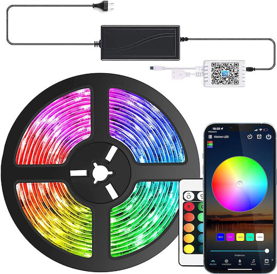 Zafit Inteligent Bandă LED Wi-Fi RGB Lumină 5m Tip SMD5050 cu Telecomandă & Controler WiFi