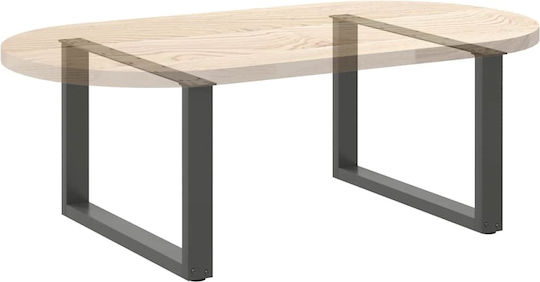 vidaXL Metallisches Möbelbein 2Stücke Für Tisch / Beistelltisch 70x42cm Anthrazit