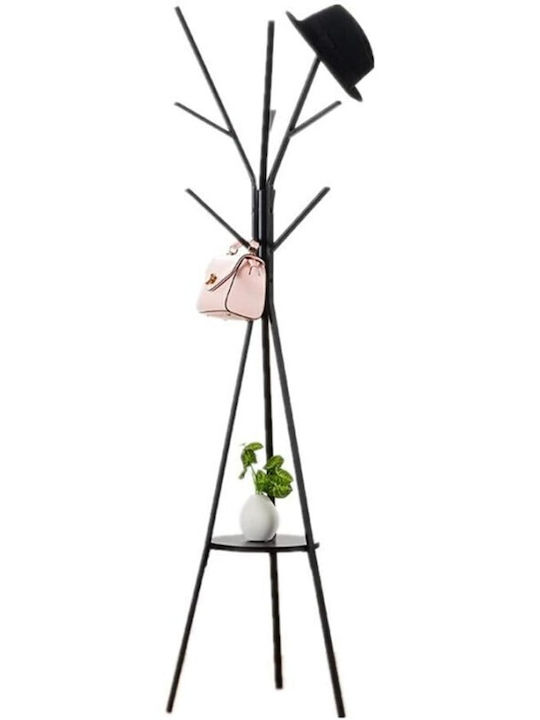 Viosarp Metallic Coat Rack Black 40x40x180cm