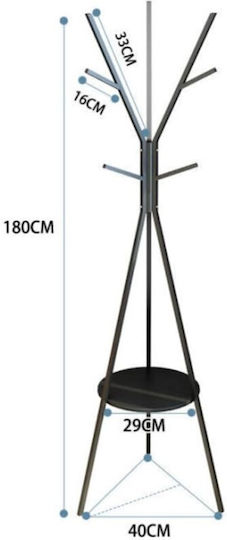 Viosarp Καλόγερος Μεταλλικός Μαύρος 40x40x180cm