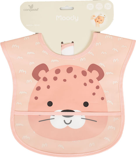 Cangaroo Bib Fabric with Pocket Moody Pink for 6 m+
