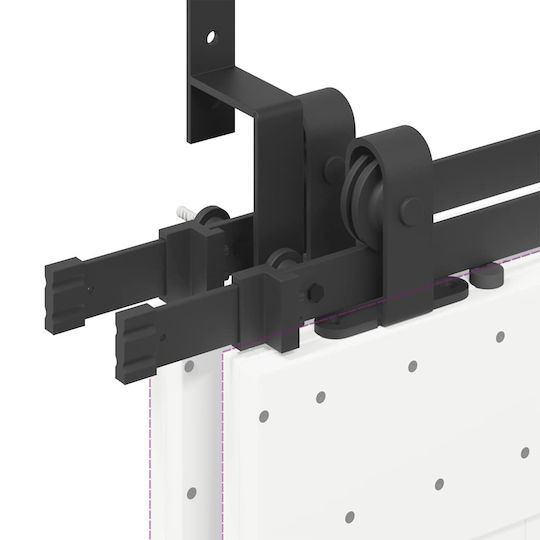 vidaXL Sliding Door Mechanism for Interior Door 366cm Black