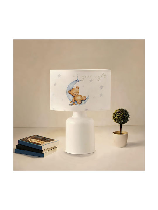 GloboStar LED Детска Лампа Портатив Moon Бял 24x24x32εκ.