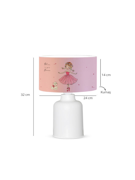 GloboStar Led Kids Portable Lamp Ballerina Pink 24x24x32εκ.
